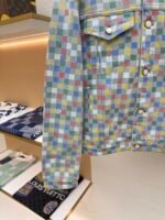LOUIS VUITTON Colorful Checkered Denim Coat - Image 6
