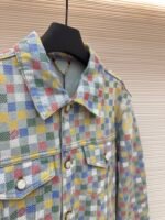 LOUIS VUITTON Colorful Checkered Denim Coat - Image 8