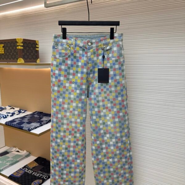 LOUIS VUITTON Colorful Checkered Jeans