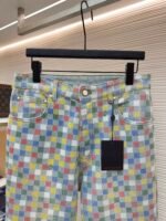LOUIS VUITTON Colorful Checkered Jeans - Image 3