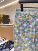 LOUIS VUITTON Colorful Checkered Jeans - Image 4