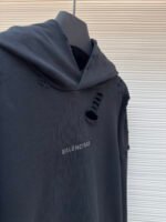 Balenciaga hot stamping hooded sweatshirt with holes - Image 8