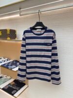 MIU MIU Grey Blue Stripe Long Sleeve