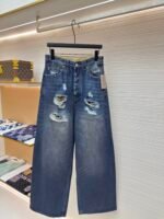 Balenciaga destroys denim wide leg pants - Image 4