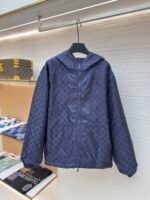 LOUIS VUITTON navy blue double-sided windproof pin jacket jacket jacket - Image 3
