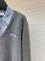 MIUMIU Morandi Polo Collar Color blocked Long Sleeve - Image 5