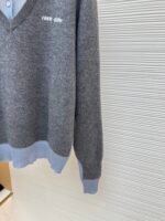 MIUMIU Morandi Polo Collar Color blocked Long Sleeve - Image 8