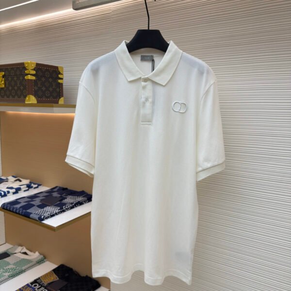 DIOR CD letter embroidered polo shirt