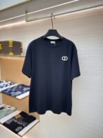 DIOR CD letter embroidered round neck short sleeved shirt