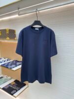 DIOR CD letter embroidered round neck short sleeved shirt