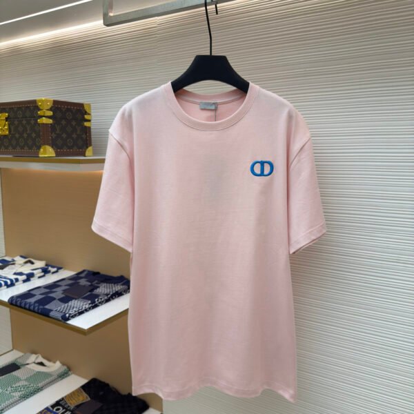 DIOR CD letter embroidered round neck short sleeved shirt