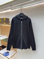 BURBERRY woven edge embroidered hooded sweatshirt