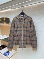 BURBERRY Cotton Blended plaid Zipper cardigan