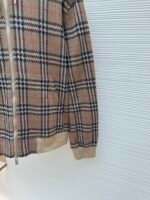 BURBERRY Cotton Blended plaid Zipper cardigan - Image 7