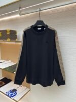 BURBERRY webbing trimmed round neck sweatshirt