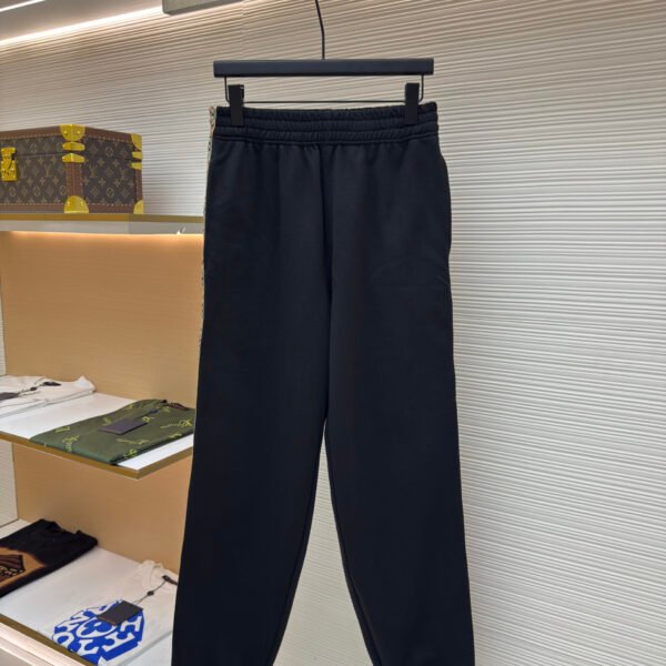 BURBERRY plaid woven embroidered sports pants