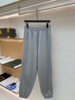BURBERRY plaid woven embroidered sports pants