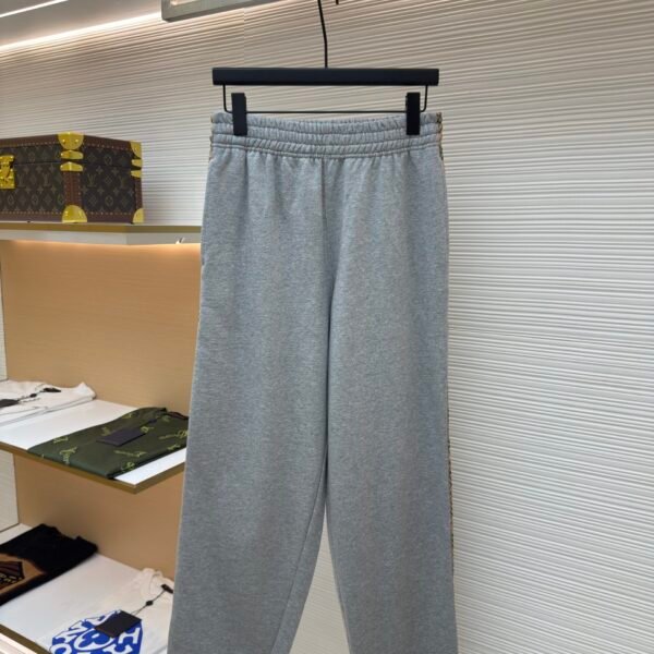 BURBERRY plaid woven embroidered sports pants