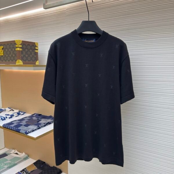LOUIS VUITTON Full Embroidered Knitted Short Sleeve