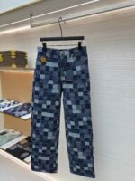 LOUIS VUITTON Nigo collaboration jacquard checkerboard denim pants