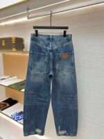 LOUIS VUITTON turquoise worn workwear jeans - Image 2