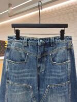 LOUIS VUITTON turquoise worn workwear jeans - Image 3