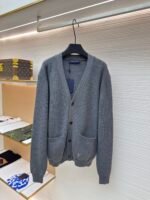 LOUIS VUITTON Pocket Embroidered Knitted Cardigan