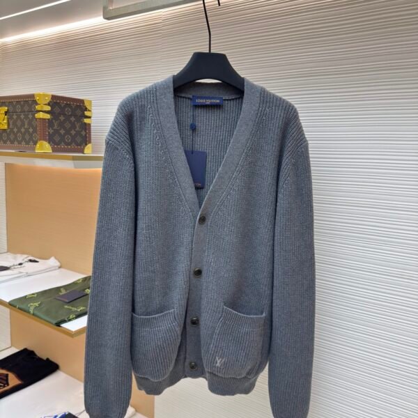 LOUIS VUITTON Pocket Embroidered Knitted Cardigan