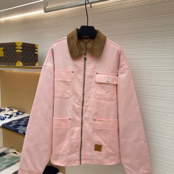 LOUIS VUITTON Splicing Collar Jacket Coat
