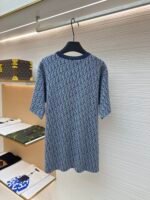 DIOR blue full body jacquard cotton short sleeved shirt - Image 2