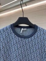 DIOR blue full body jacquard cotton short sleeved shirt - Image 3