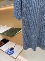 DIOR blue full body jacquard cotton short sleeved shirt - Image 6