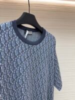 DIOR blue full body jacquard cotton short sleeved shirt - Image 8