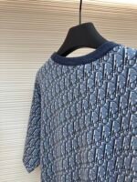 DIOR blue full body jacquard cotton short sleeved shirt - Image 9