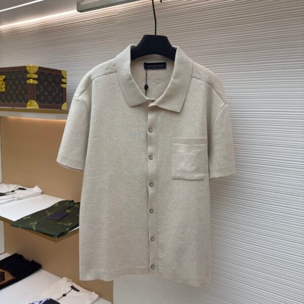 LOUIS VUITTON Dark Pattern Woolen Polo Shirt