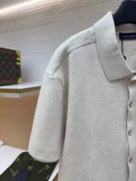 LOUIS VUITTON Dark Pattern Woolen Polo Shirt - Image 9