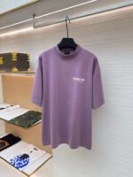 Balenciaga washed cola wave letter printed short sleeved shirt