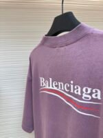Balenciaga washed cola wave letter printed short sleeved shirt - Image 9