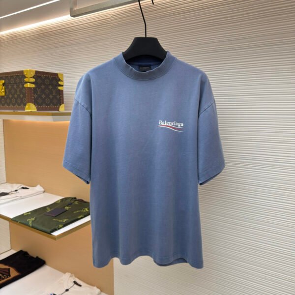 Balenciaga washed cola wave letter printed short sleeved shirt