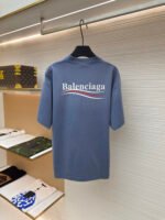 Balenciaga washed cola wave letter printed short sleeved shirt - Image 2