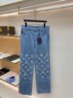 Louis Vuitton washed ripped jeans