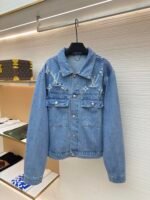 Louis Vuitton washed ripped denim jacket