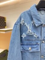 Louis Vuitton washed ripped denim jacket - Image 4