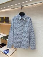 DIOR all-over printed lettering denim shirt