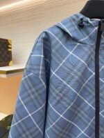 Burberry blue diagonal check embroidered reversible jacket - Image 17