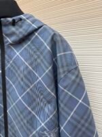 Burberry blue diagonal check embroidered reversible jacket - Image 16