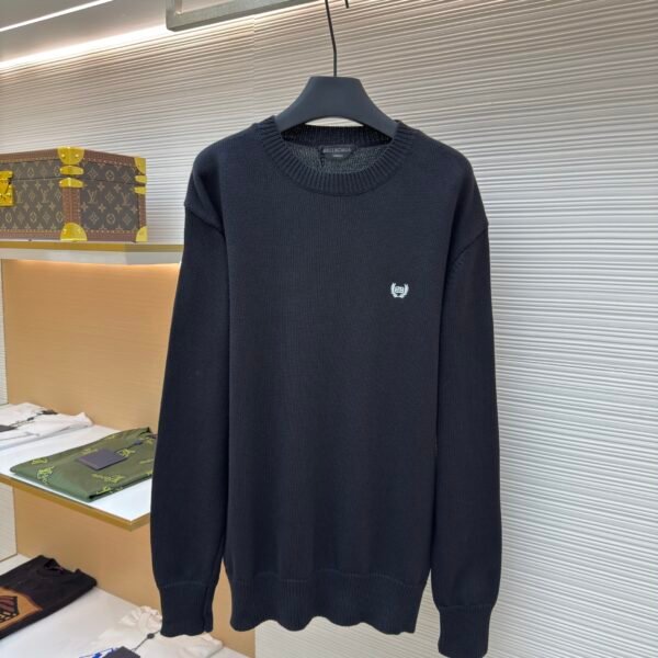 Balenciaga wheat ear embroidered mud print sweater