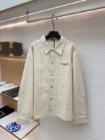 Dior herringbone stripe embroidered shirt
