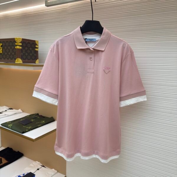 Prada jersey fake two-piece short-sleeved polo shirt