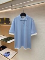 Prada jersey fake two-piece short-sleeved polo shirt